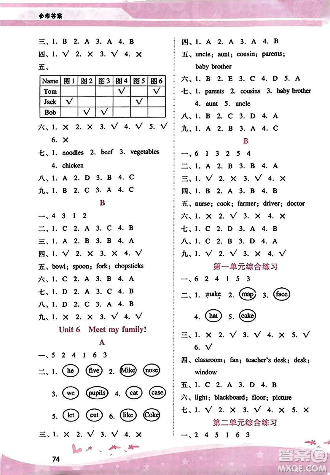 廣西師范大學(xué)出版社2023年秋新課程學(xué)習(xí)輔導(dǎo)四年級(jí)英語上冊(cè)人教PEP版答案