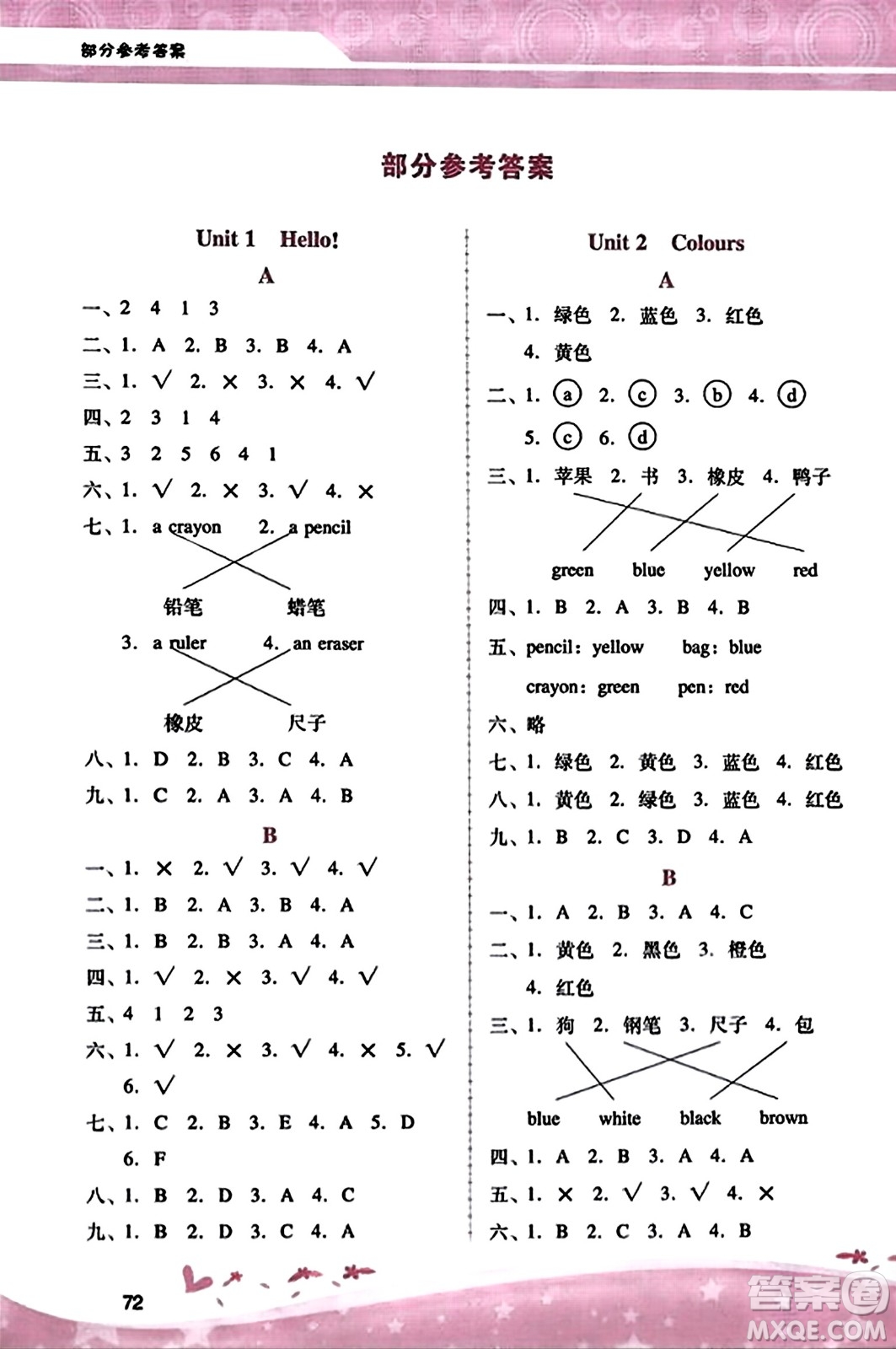 廣西師范大學(xué)出版社2023年秋新課程學(xué)習(xí)輔導(dǎo)三年級(jí)英語(yǔ)上冊(cè)人教PEP版答案