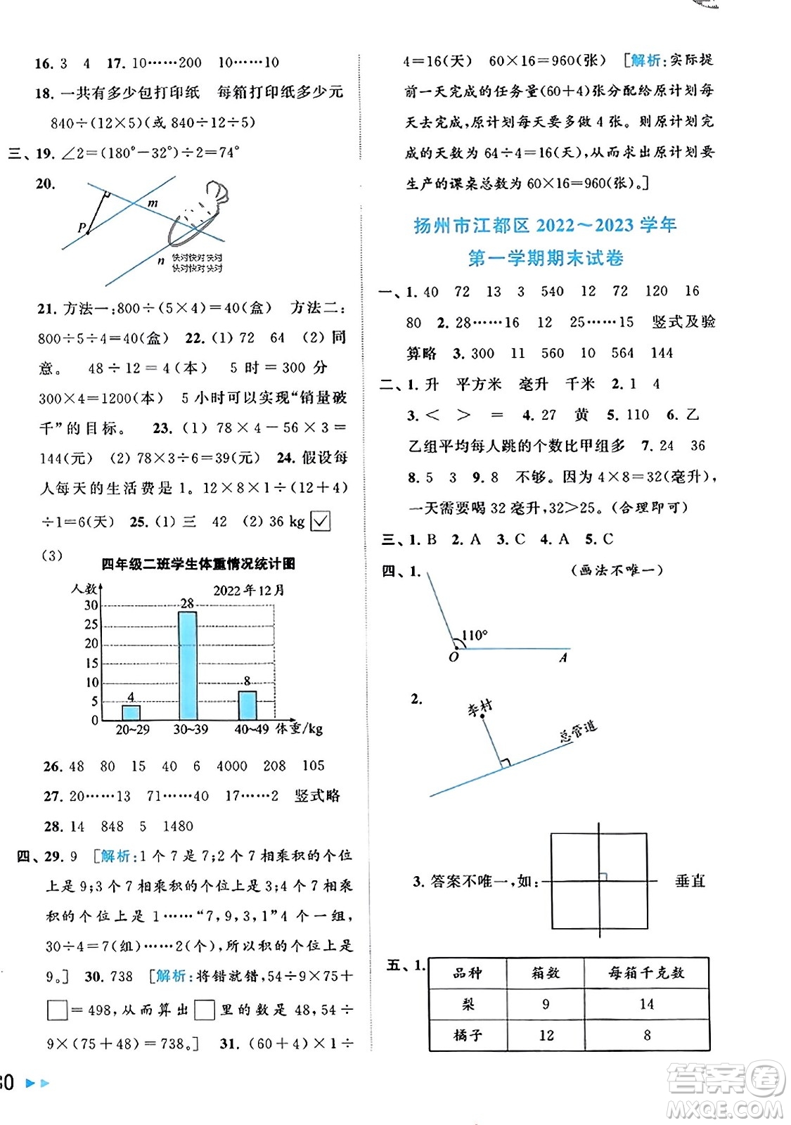 北京教育出版社2023年秋同步跟蹤全程檢測(cè)四年級(jí)數(shù)學(xué)上冊(cè)江蘇版答案