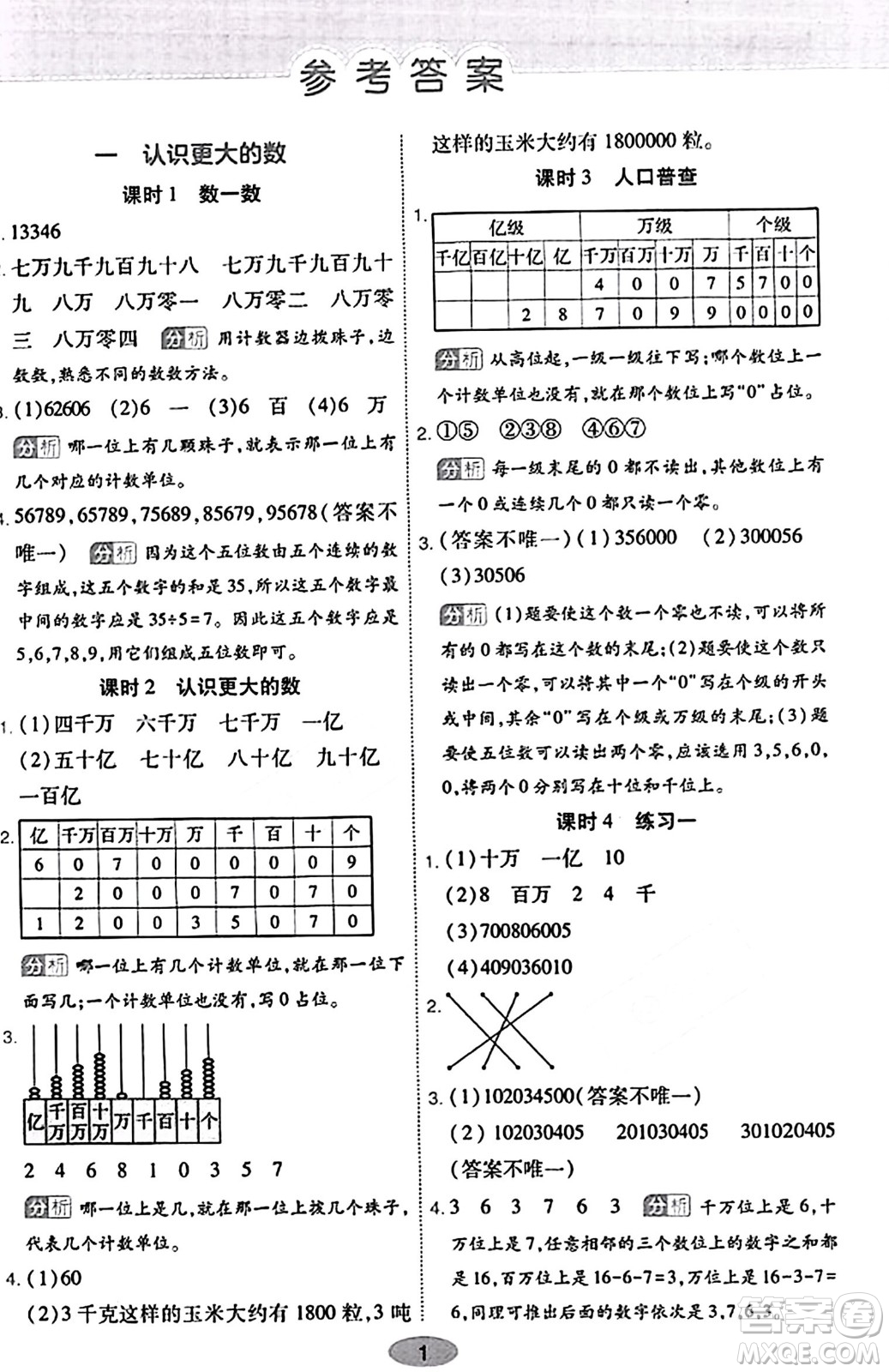 陜西師范大學出版總社有限公司2023年秋黃岡同步練一日一練四年級數(shù)學上冊北師大版答案