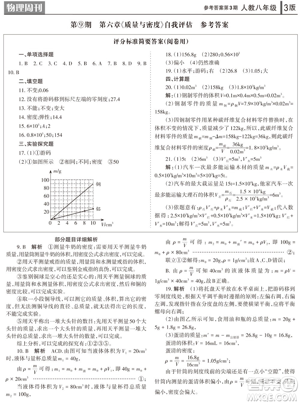 2023年秋學(xué)習(xí)方法報物理周刊八年級上冊人教版第3期參考答案