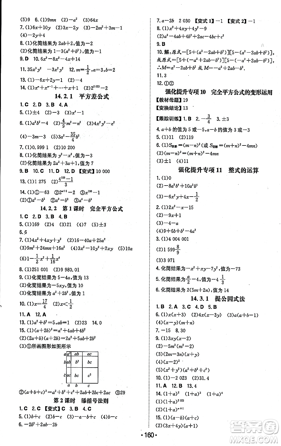 湖南教育出版社2023年秋一本同步訓(xùn)練八年級(jí)數(shù)學(xué)上冊(cè)人教版重慶專版答案