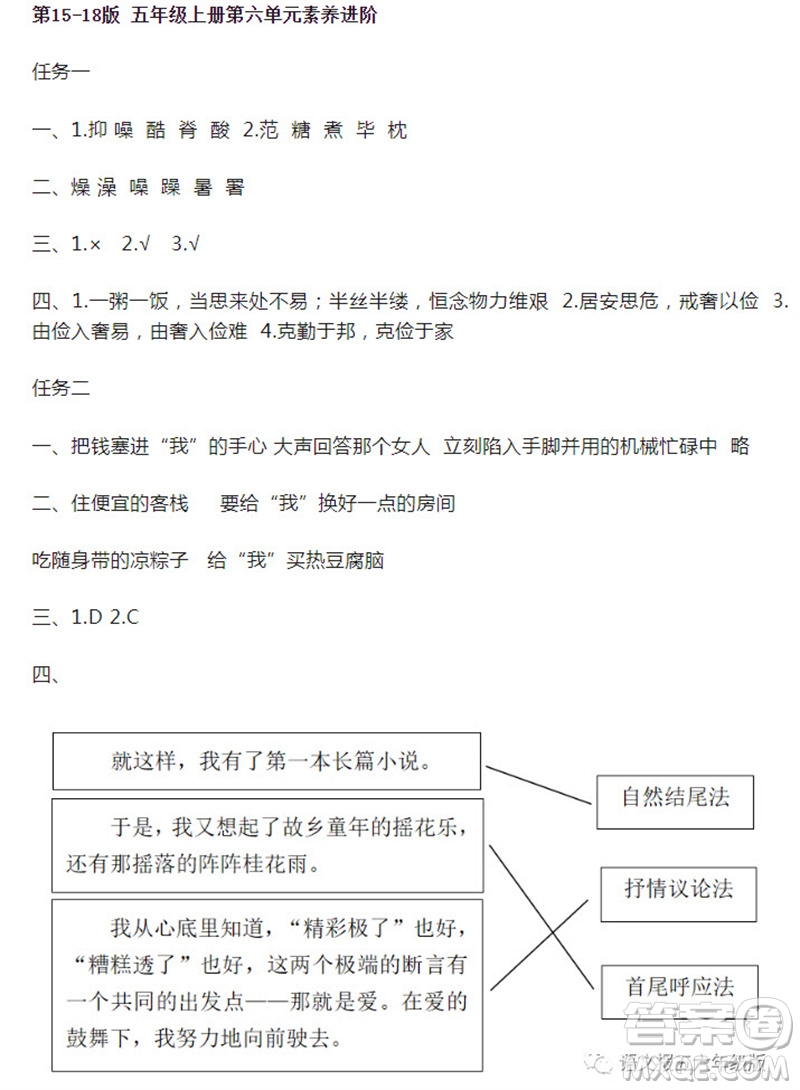 2023年秋語(yǔ)文報(bào)小學(xué)五年級(jí)上冊(cè)第22期參考答案