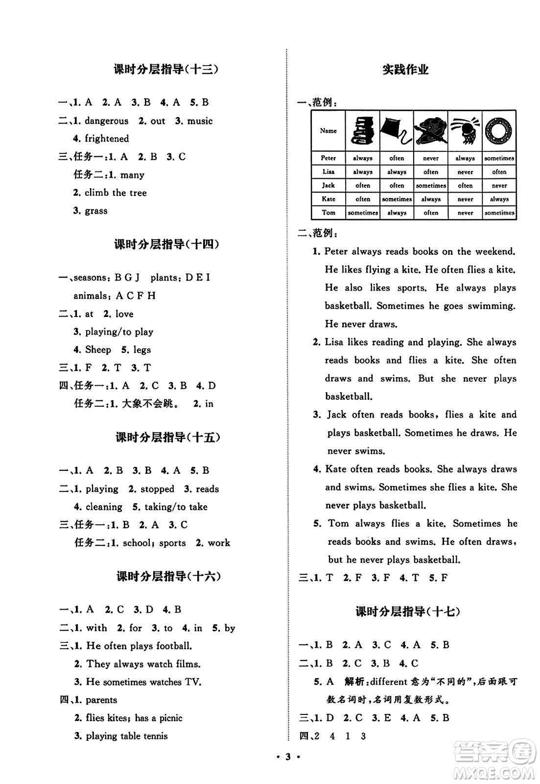 山東教育出版社2023年秋小學(xué)同步練習(xí)冊(cè)分層指導(dǎo)六年級(jí)英語(yǔ)上冊(cè)外研版答案
