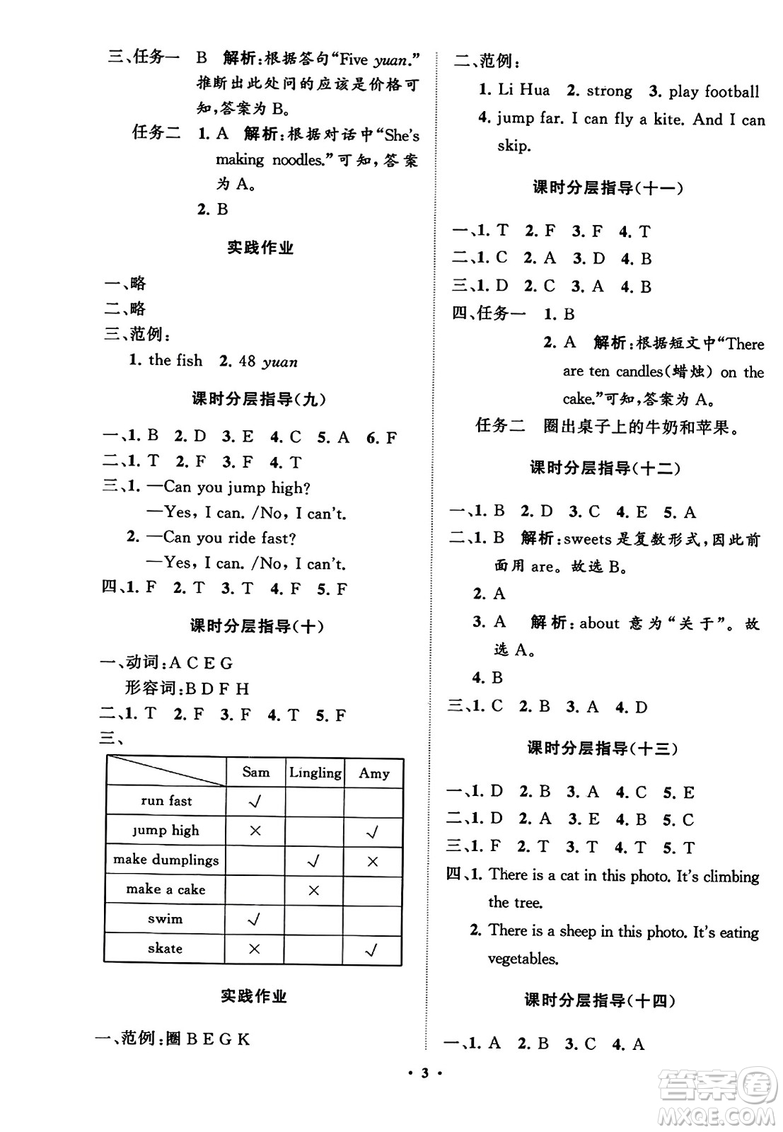 山東教育出版社2023年秋小學(xué)同步練習(xí)冊分層指導(dǎo)四年級英語上冊外研版答案