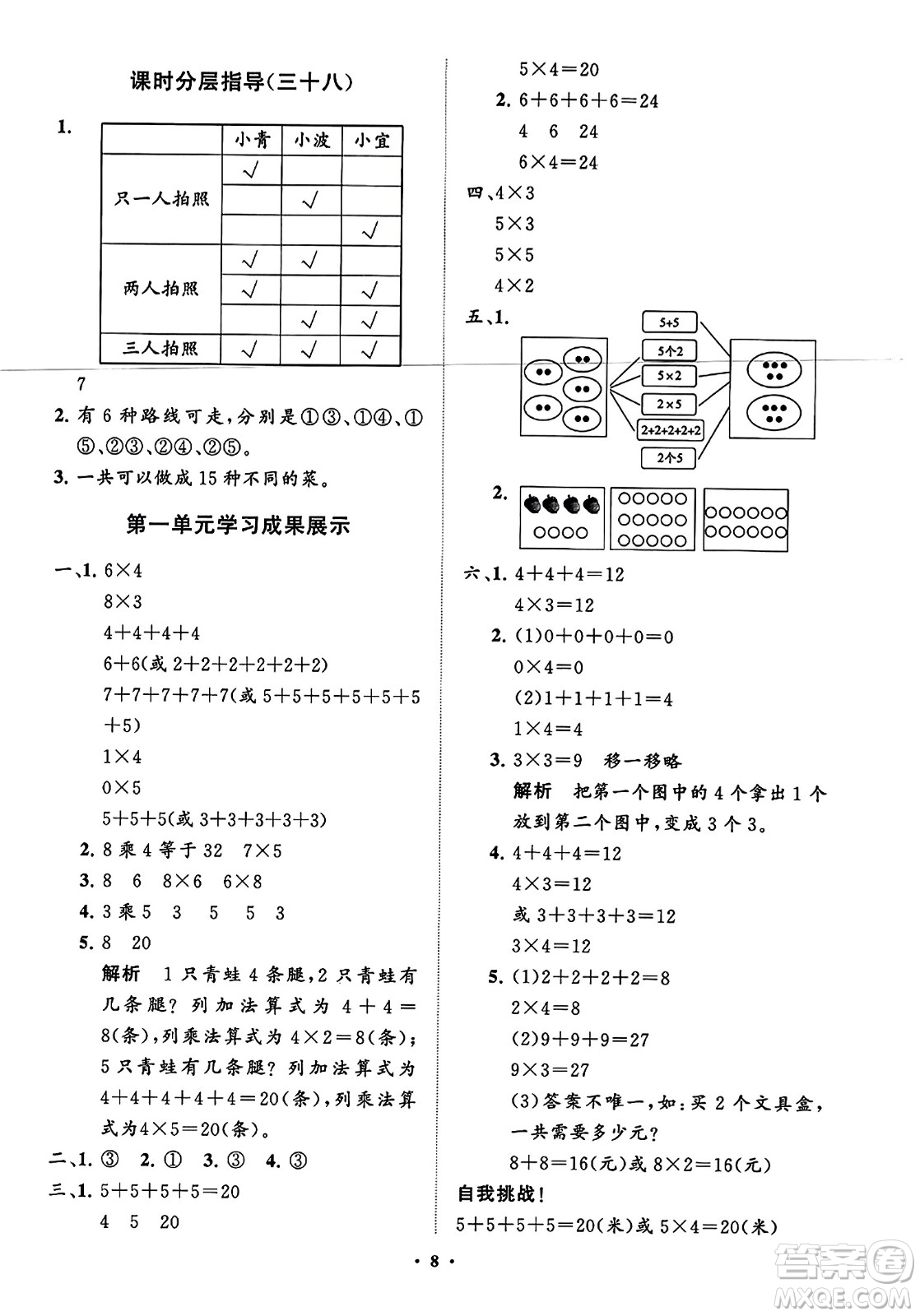 山東教育出版社2023年秋小學(xué)同步練習(xí)冊(cè)分層指導(dǎo)二年級(jí)數(shù)學(xué)上冊(cè)通用版答案