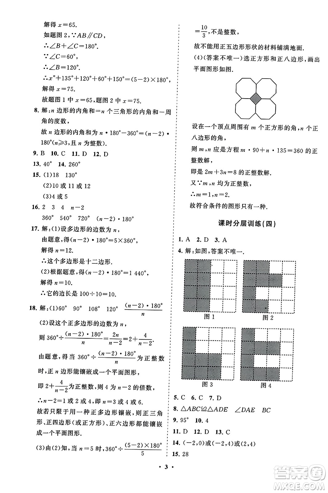 山東教育出版社2023年秋初中同步練習(xí)冊分層卷八年級數(shù)學(xué)上冊人教版答案