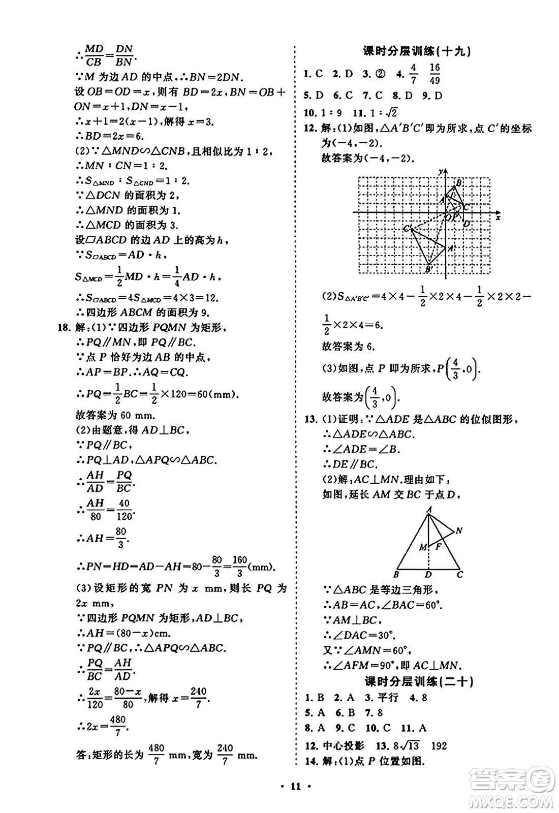 山東教育出版社2023年秋初中同步練習冊分層卷九年級數(shù)學上冊北師大版答案