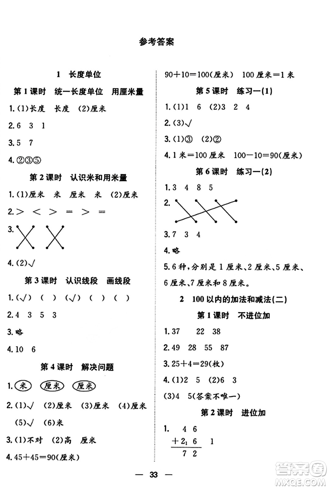 合肥工業(yè)大學(xué)出版社2023年秋快樂學(xué)習(xí)小學(xué)數(shù)學(xué)隨堂練二年級(jí)數(shù)學(xué)上冊人教版答案