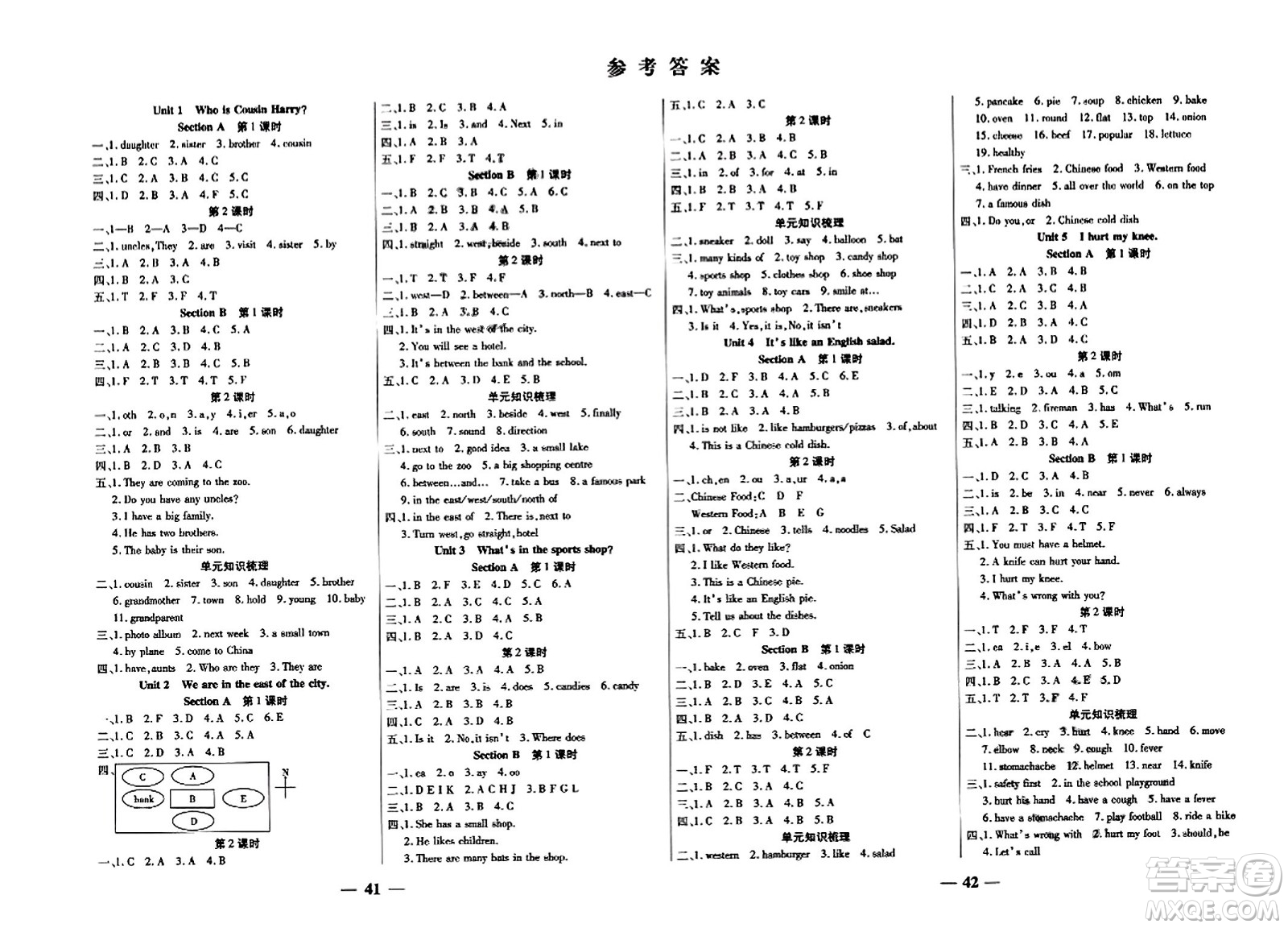 陽光出版社2023年秋激活思維智能訓(xùn)練六年級(jí)英語上冊(cè)湘魯版答案