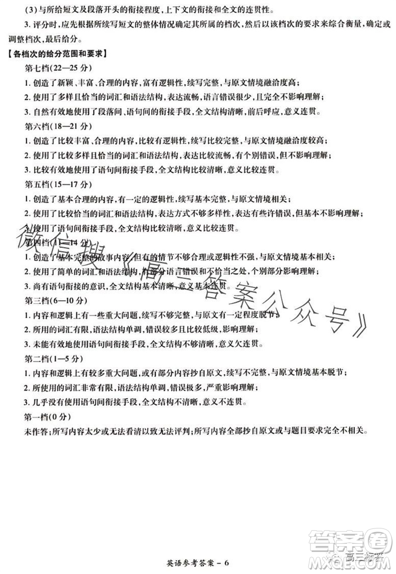 2023年11月湘豫名校聯(lián)考高三一輪復(fù)習(xí)診斷考試二英語試題答案