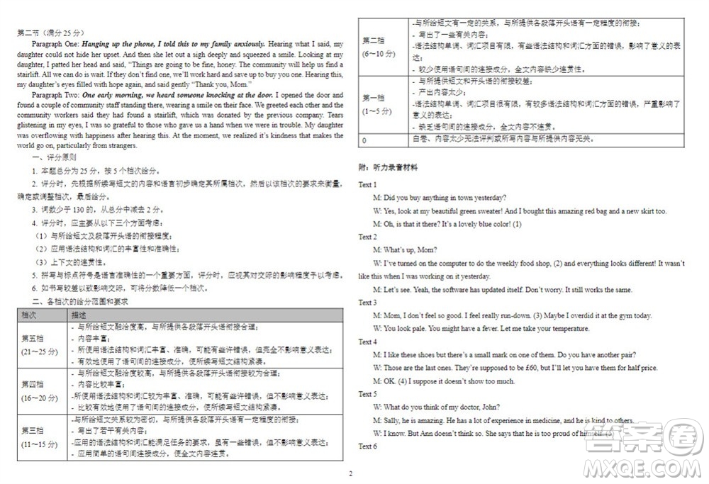 2024屆山東省高三年級(jí)適應(yīng)性聯(lián)考一英語試題答案