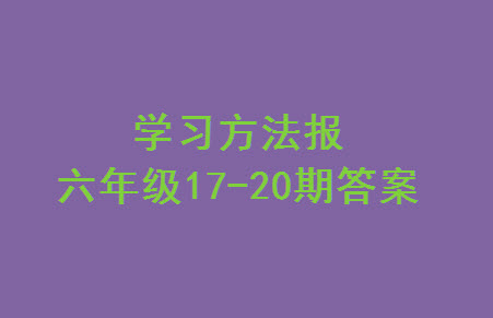 2023年秋學習方法報小學數(shù)學六年級上冊第17-20期人教版參考答案
