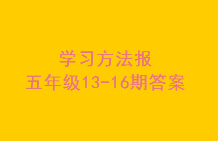 2023年秋學(xué)習(xí)方法報小學(xué)數(shù)學(xué)五年級上冊第13-16期人教版參考答案