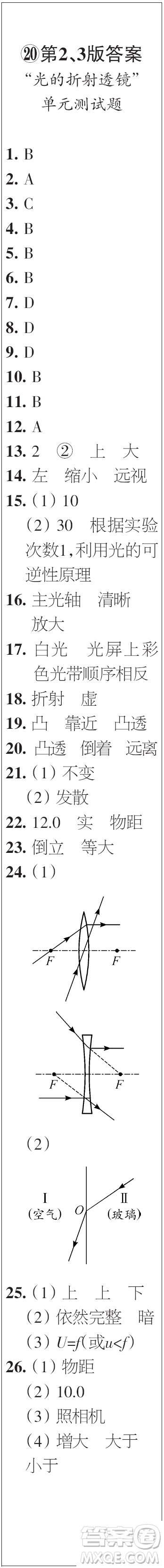 時代學(xué)習(xí)報初中版2023年秋八年級物理上冊17-20期參考答案
