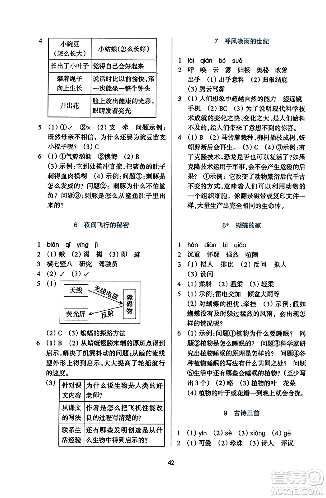浙江教育出版社2023年秋學(xué)能評(píng)價(jià)四年級(jí)語文上冊(cè)人教版答案