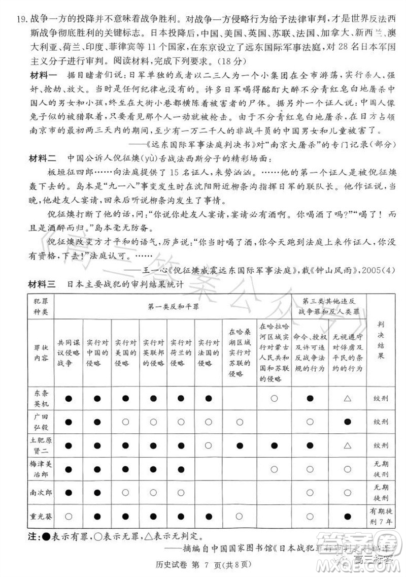 2024屆湖南省湘東九校高三上學(xué)期11月聯(lián)考歷史試題答案