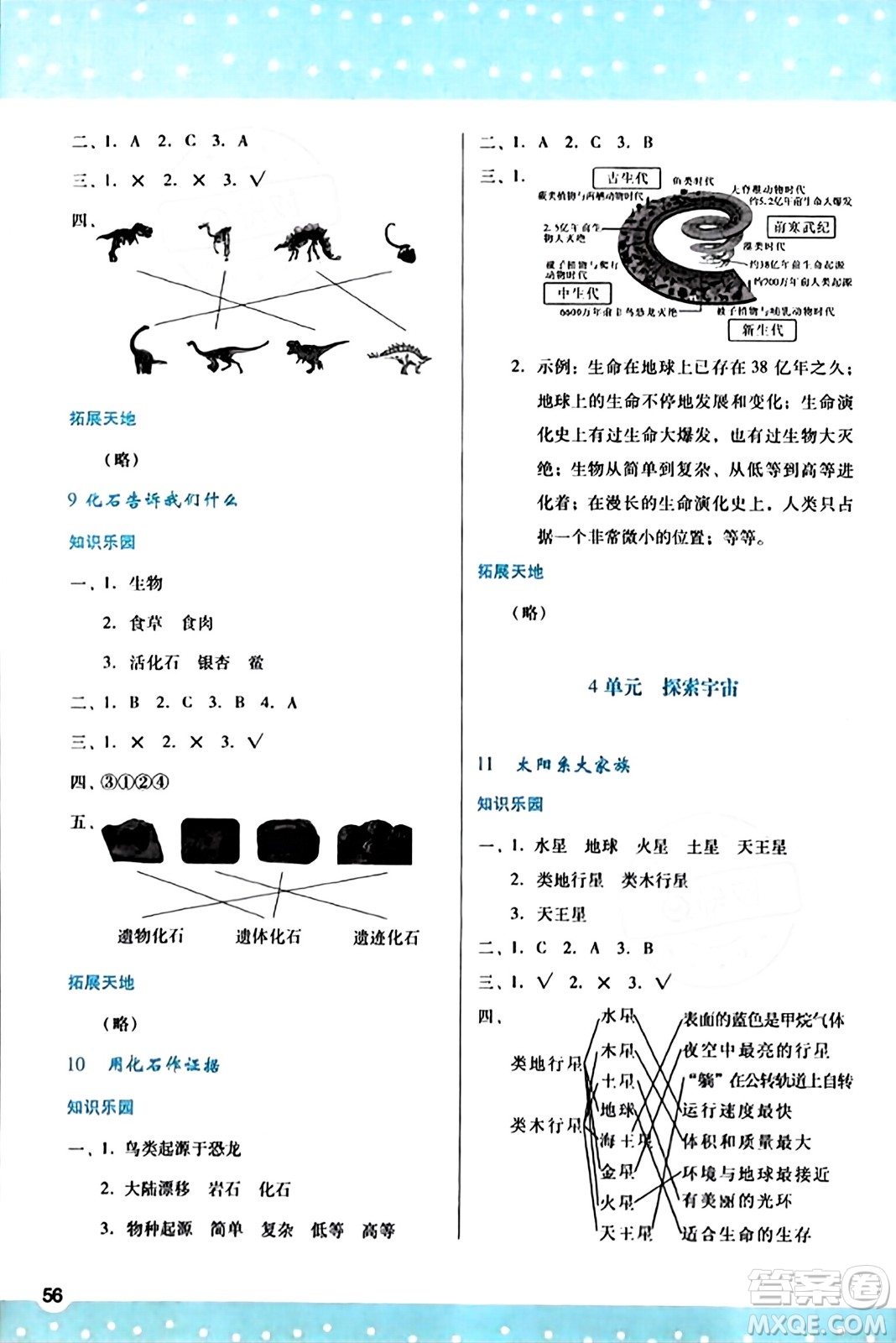 陜西人民教育出版社2023年秋學(xué)習(xí)與評(píng)價(jià)六年級(jí)科學(xué)上冊(cè)蘇教版答案