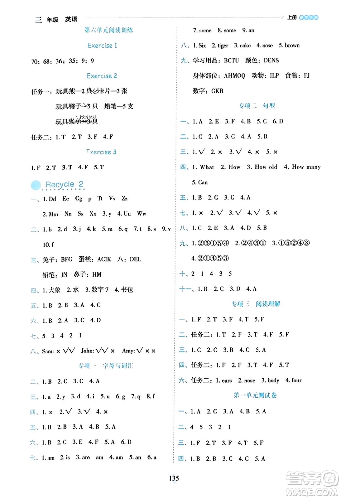 延邊人民出版社2023年秋優(yōu)秀生作業(yè)本三年級(jí)英語上冊(cè)人教PEP版答案