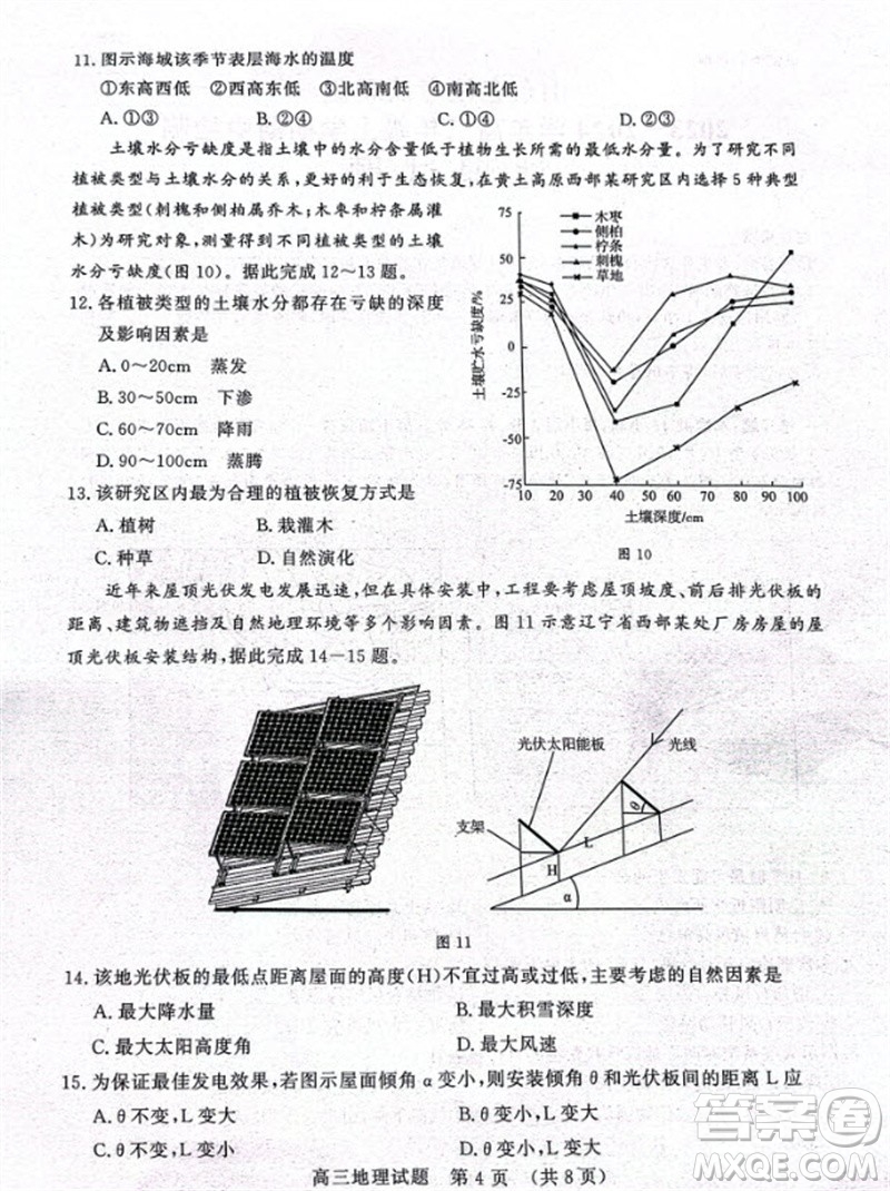山東省名?？荚嚶?lián)盟2023-2024學(xué)年高三上學(xué)期11月期中檢測(cè)地理試題答案