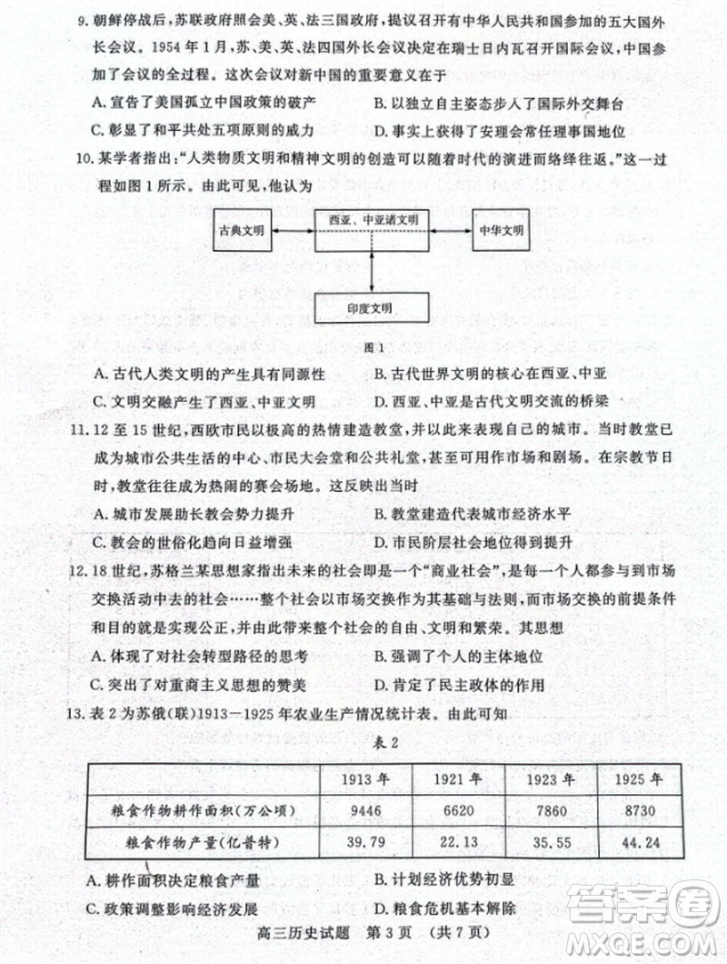 山東省名?？荚嚶?lián)盟2023-2024學年高三上學期11月期中檢測歷史試題答案