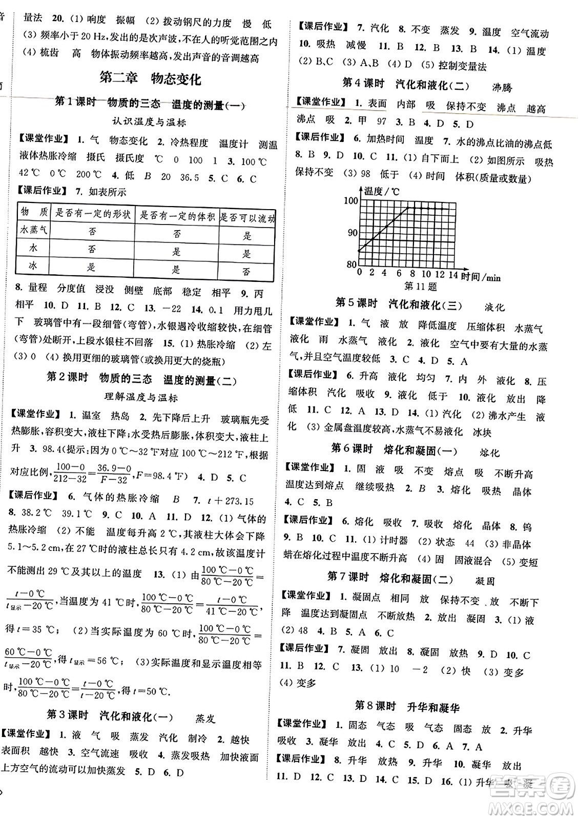 延邊大學(xué)出版社2023年秋輕松作業(yè)本八年級物理上冊江蘇版答案
