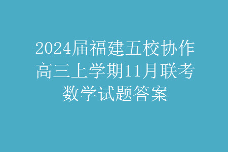 2024屆福建五校協(xié)作高三上學(xué)期11月聯(lián)考數(shù)學(xué)試題答案