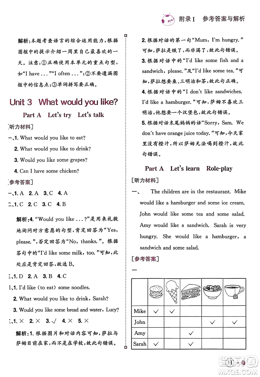 龍門書局2023年秋黃岡小狀元練重點(diǎn)培優(yōu)同步作業(yè)五年級(jí)英語上冊(cè)人教PEP版答案