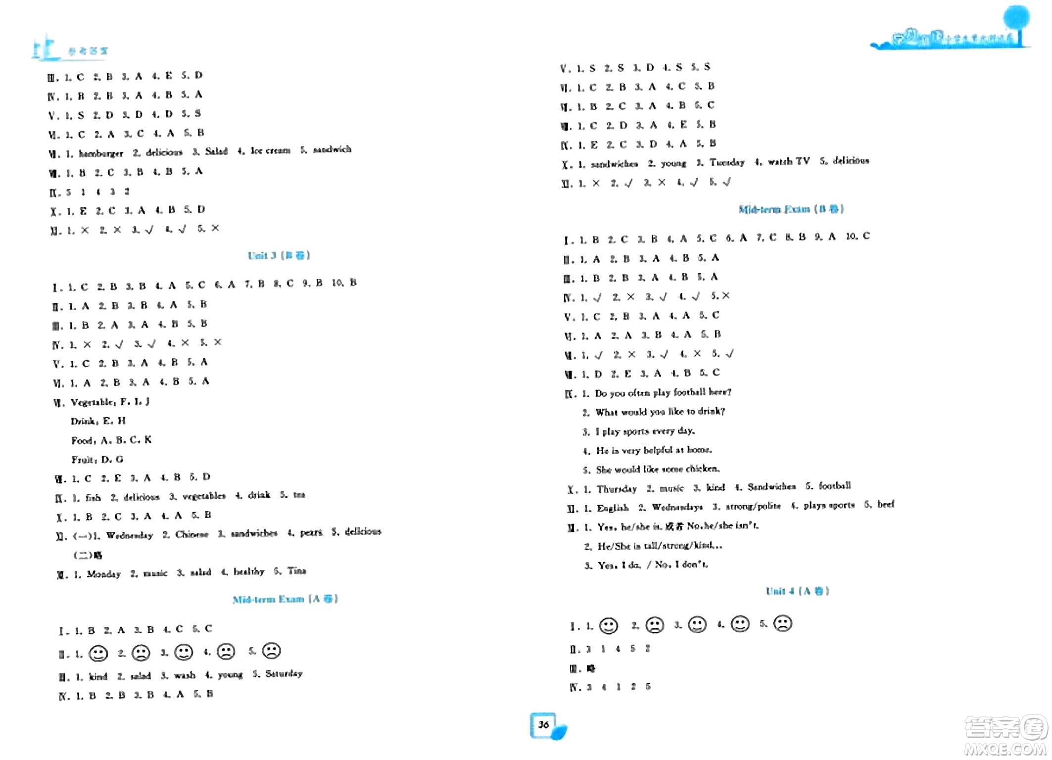 浙江工商大學(xué)出版社2023年秋學(xué)力測(cè)評(píng)小學(xué)生單元測(cè)試卷五年級(jí)英語上冊(cè)人教版答案