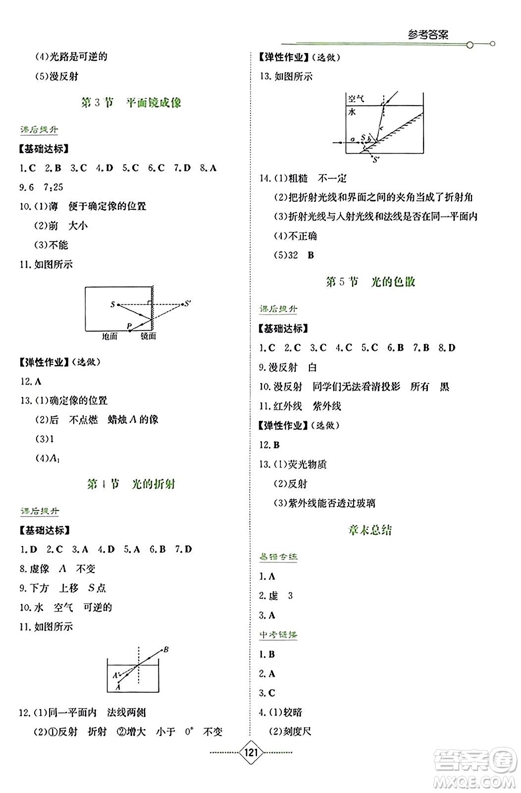 湖南教育出版社2023年秋學(xué)法大視野八年級物理上冊人教版答案