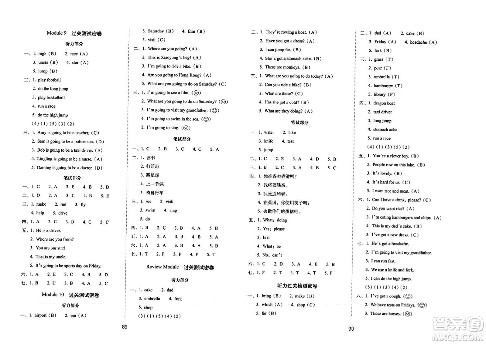 長(zhǎng)春出版社2023年秋期末沖刺100分完全試卷三年級(jí)英語(yǔ)上冊(cè)外研版一年級(jí)起始版答案