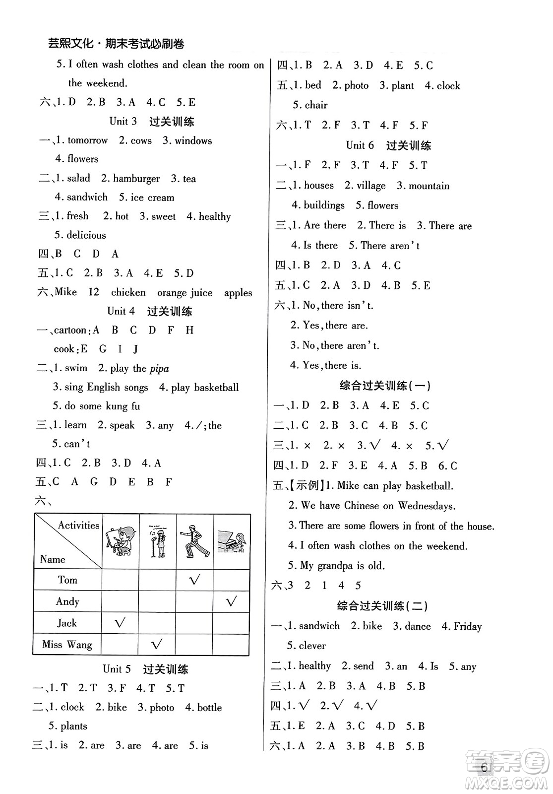 北方婦女兒童出版社2023年秋期末考試必刷卷五年級(jí)英語上冊(cè)人教版鄭州專版答案