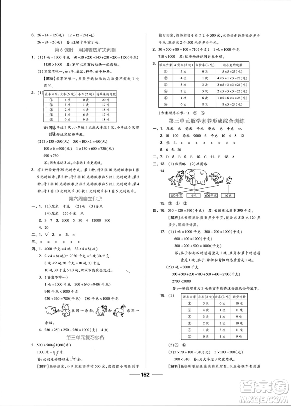 山東科學(xué)技術(shù)出版社2023年秋新思維伴你學(xué)三年級(jí)數(shù)學(xué)上冊(cè)人教版參考答案