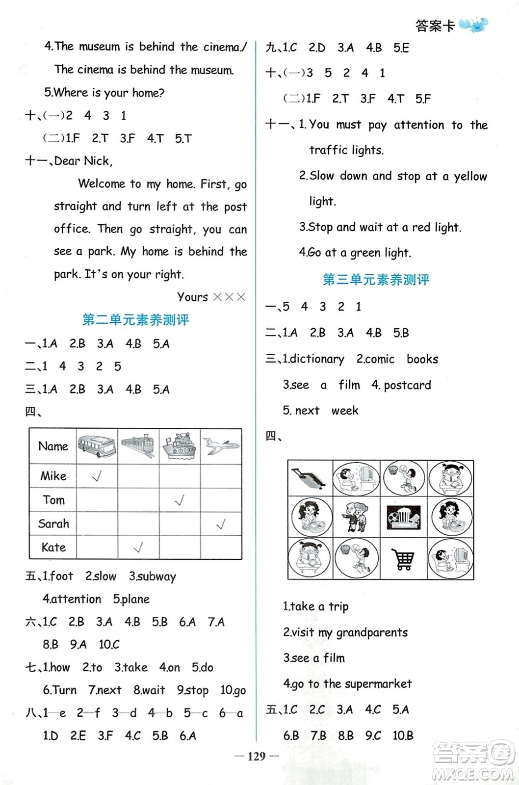 遼寧少年兒童出版社2023年秋世紀(jì)金榜金榜小博士六年級(jí)英語上冊(cè)通用版答案