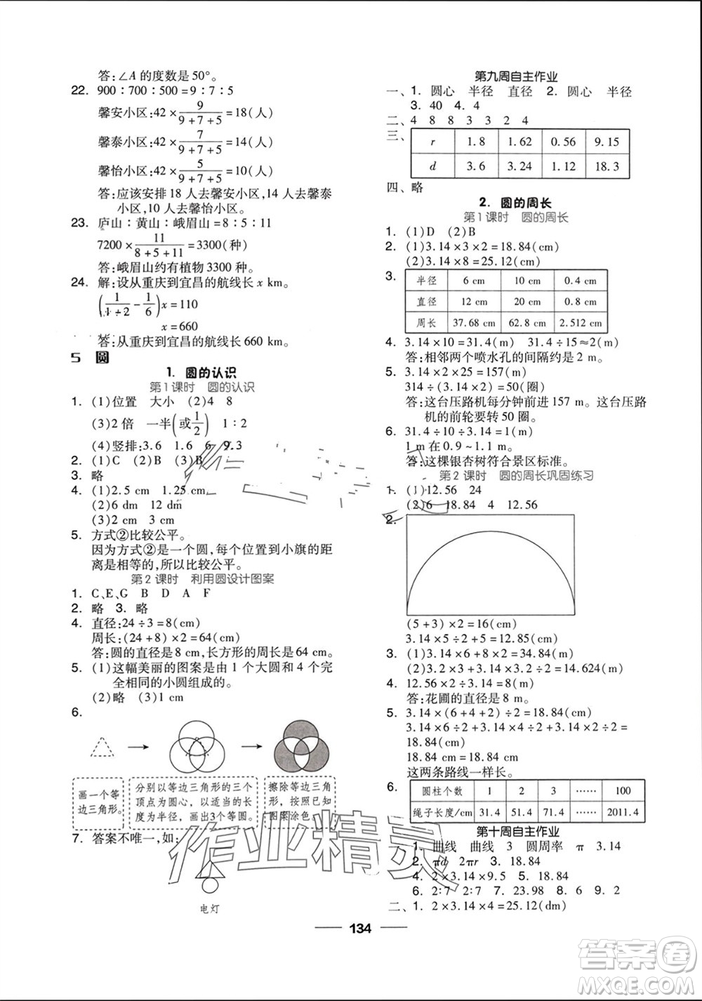 山東科學技術出版社2023年秋新思維伴你學達標測試卷六年級數(shù)學上冊人教版參考答案