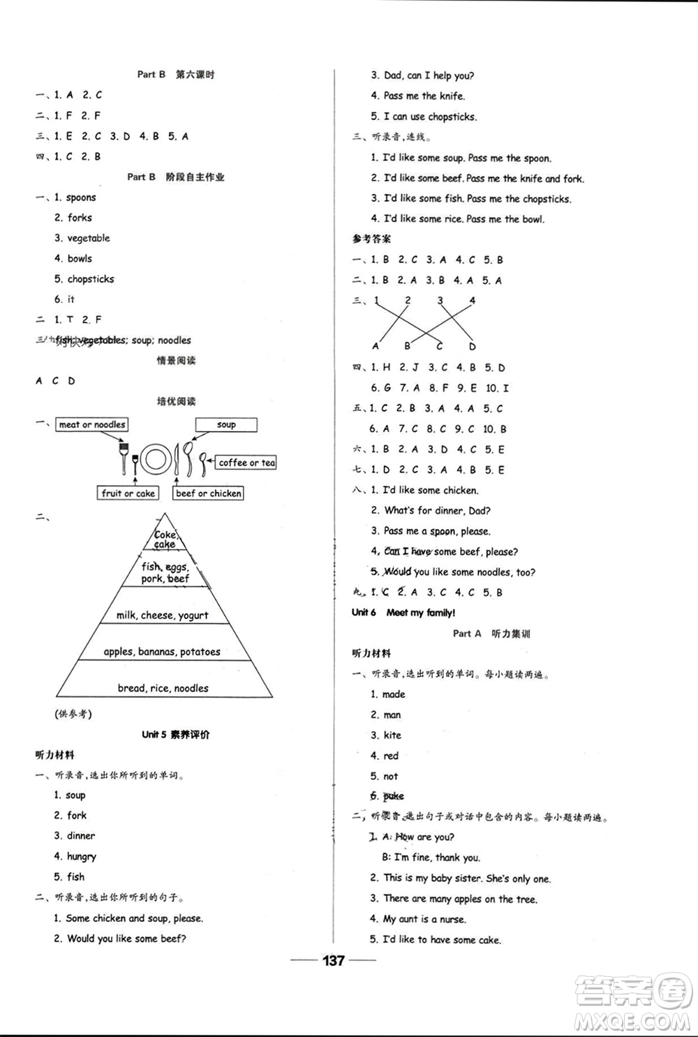 山東科學(xué)技術(shù)出版社2023年秋新思維伴你學(xué)四年級英語上冊人教版參考答案