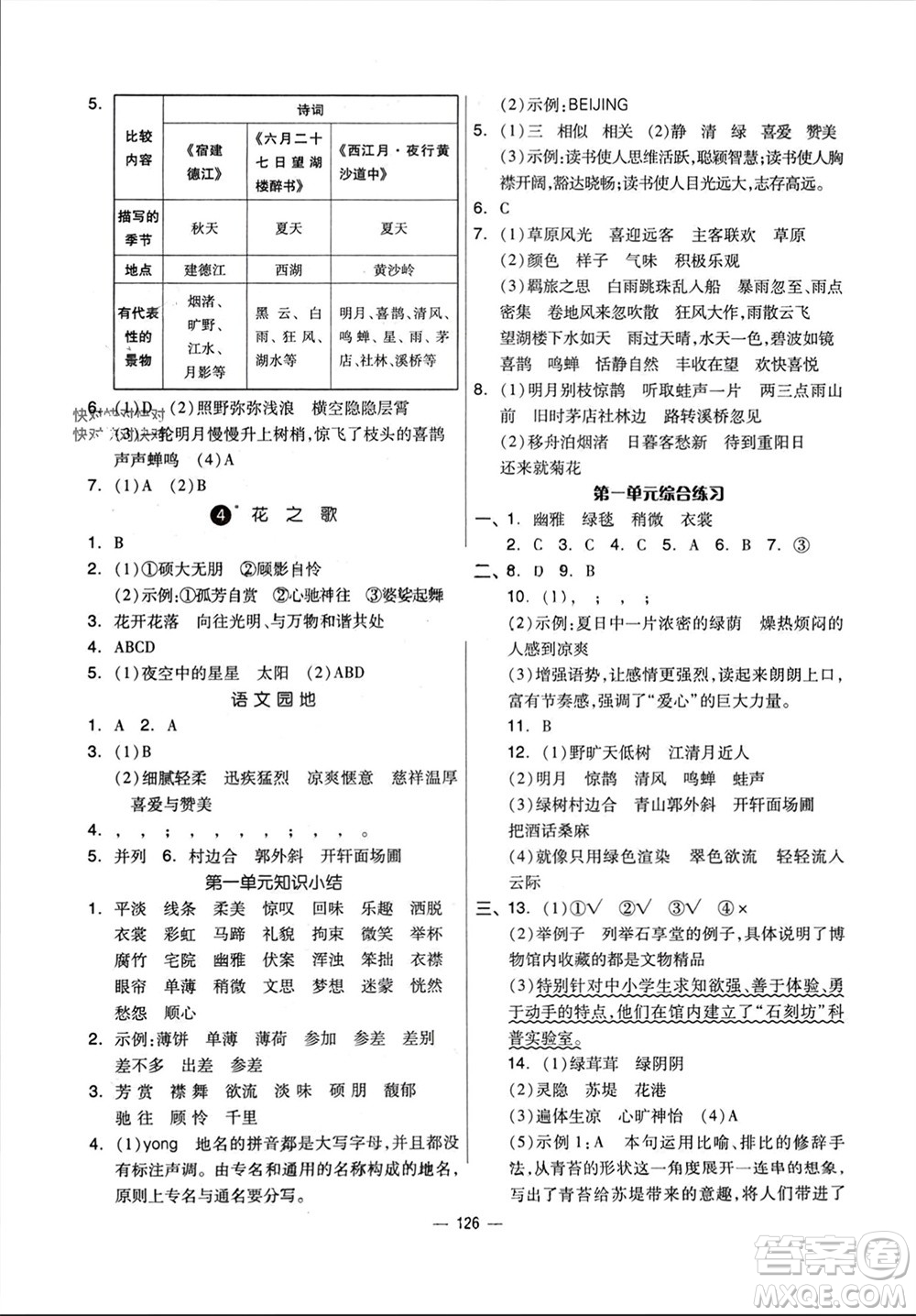 山東科學技術(shù)出版社2023年秋新思維伴你學達標測試卷六年級語文上冊人教版參考答案
