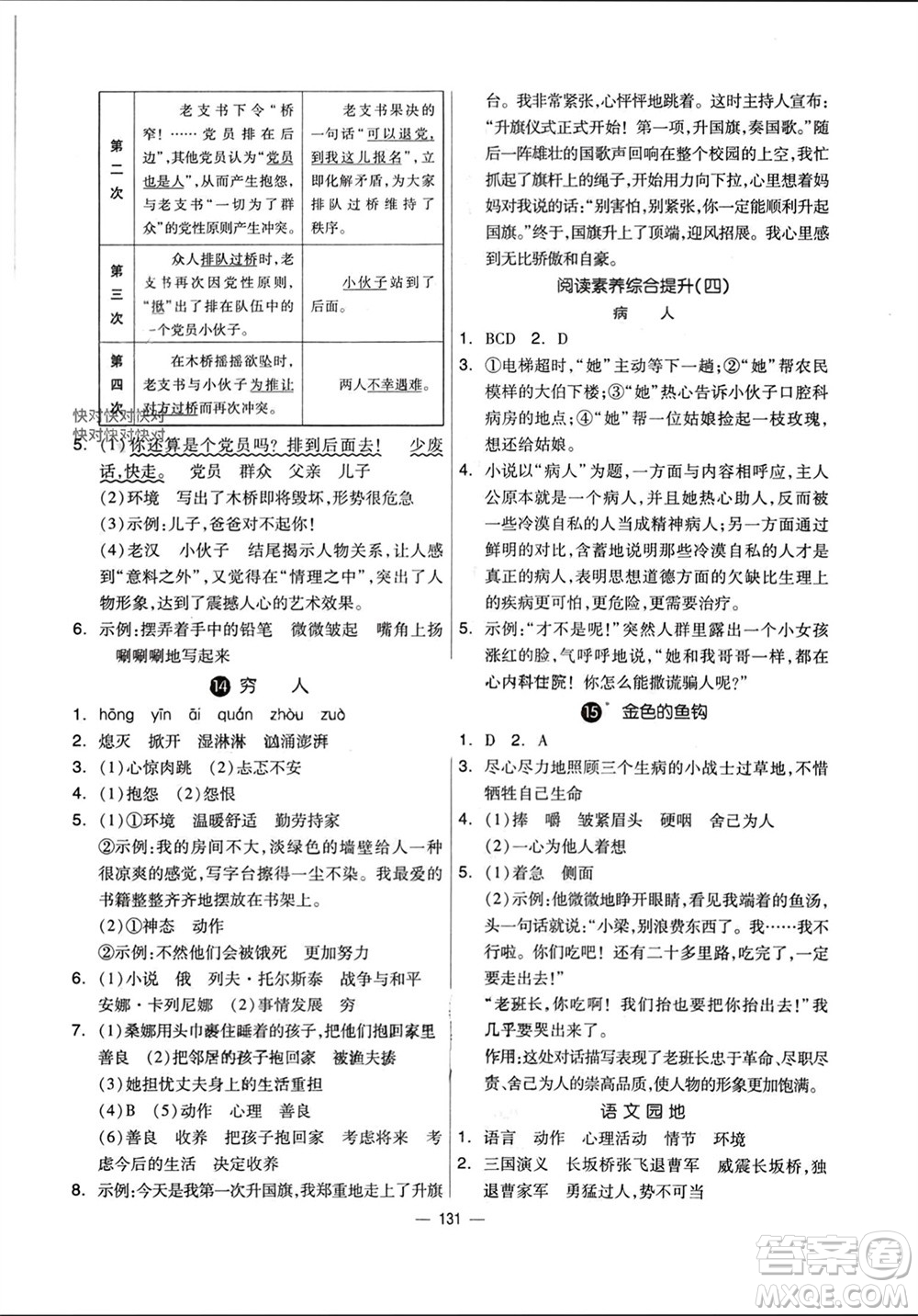 山東科學技術(shù)出版社2023年秋新思維伴你學達標測試卷六年級語文上冊人教版參考答案