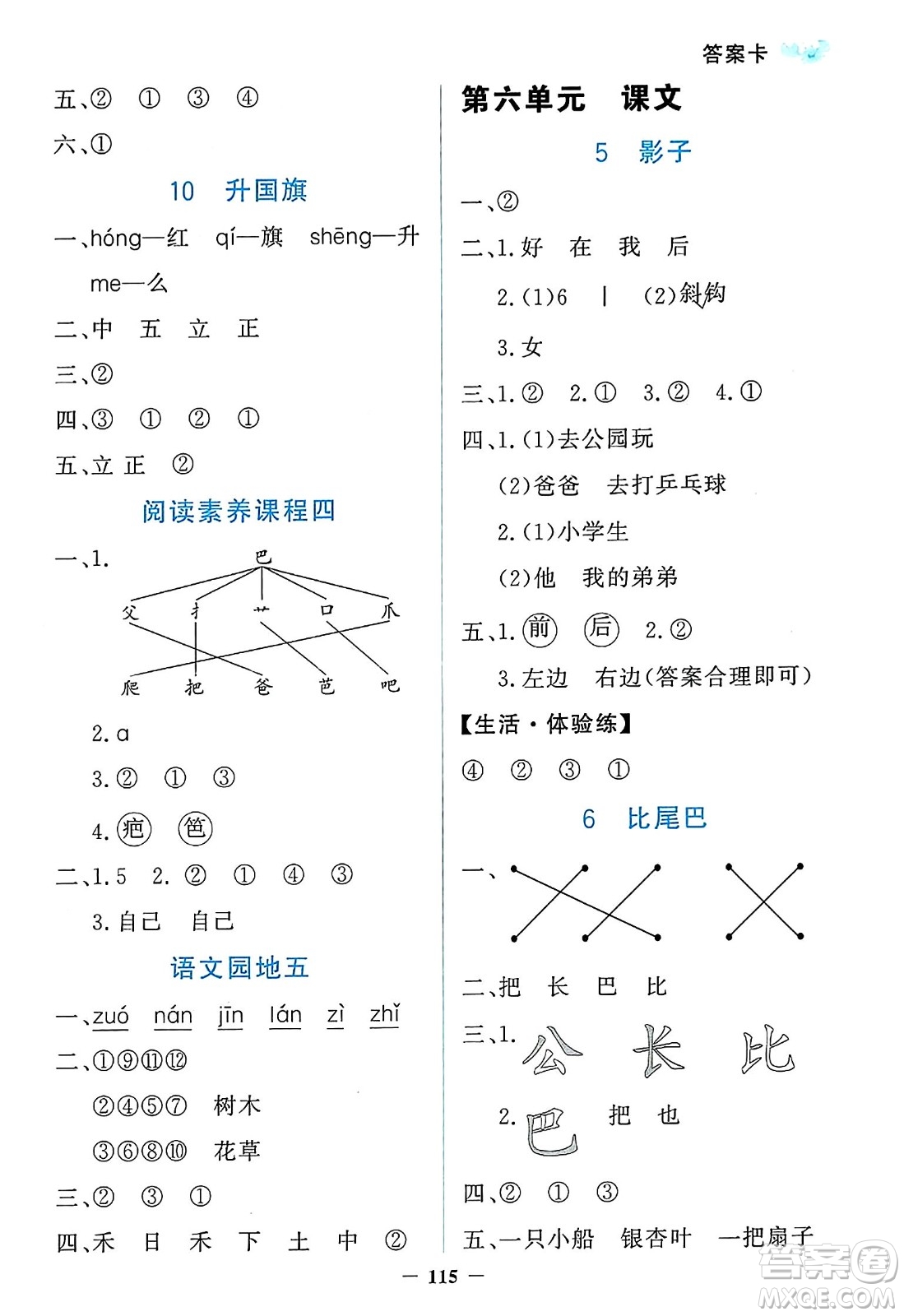 延邊大學(xué)出版社2023年秋世紀(jì)金榜金榜小博士一年級語文上冊部編版答案