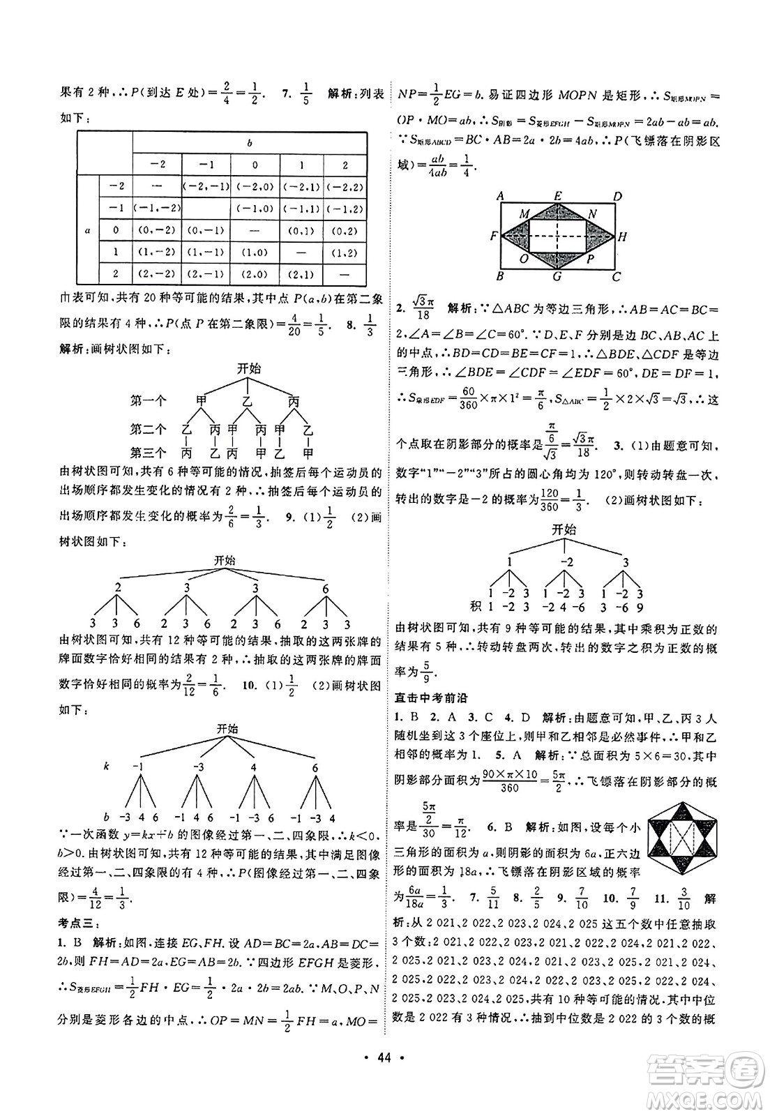 江蘇人民出版社2023年秋課時(shí)提優(yōu)計(jì)劃作業(yè)本九年級(jí)數(shù)學(xué)上冊(cè)蘇科版答案