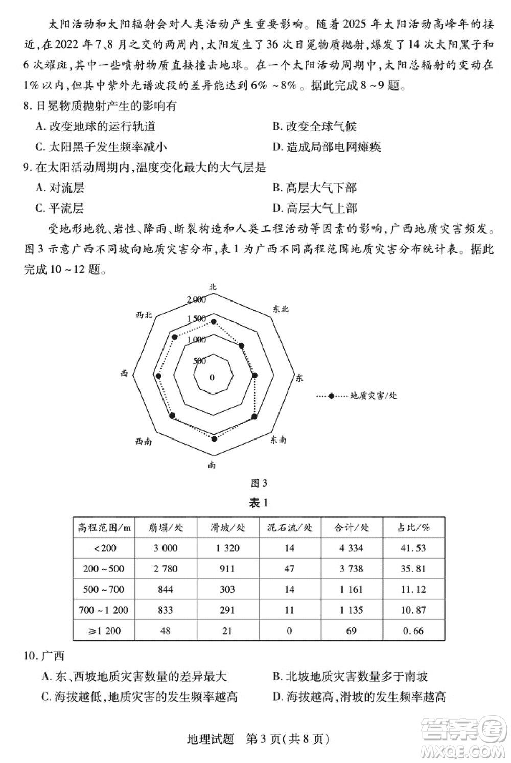 湖南天一大聯(lián)考2024屆高三上學(xué)期11月第三次考試地理參考答案