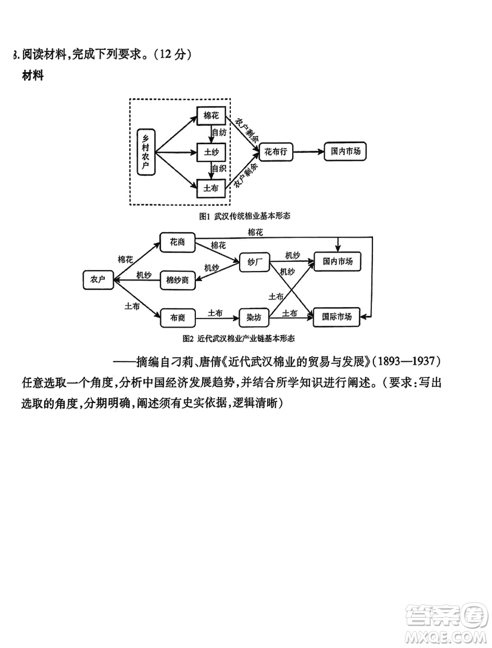 廣東衡水金卷2024屆高三上學期11月聯考歷史參考答案