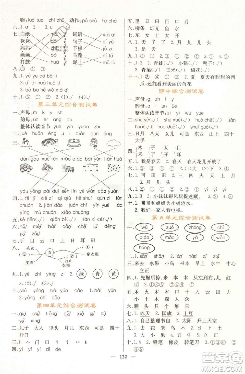 四川大學(xué)出版社2023年秋課堂點(diǎn)睛一年級(jí)語(yǔ)文上冊(cè)人教版湖南專版參考答案