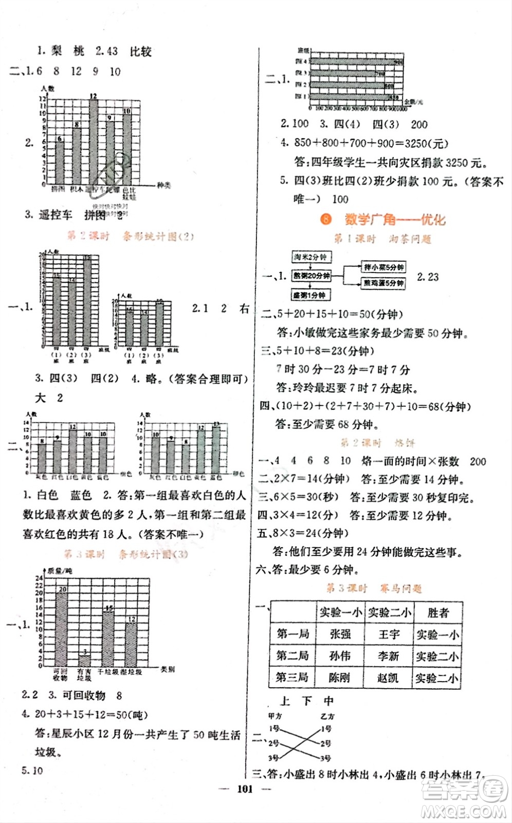 四川大學(xué)出版社2023年秋課堂點睛四年級數(shù)學(xué)上冊人教版湖南專版參考答案
