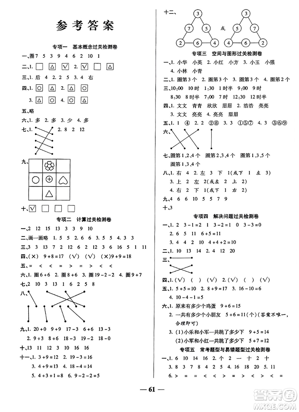 天津科學(xué)技術(shù)出版社2023年秋期末沖刺優(yōu)選卷一年級數(shù)學(xué)上冊北師大版答案