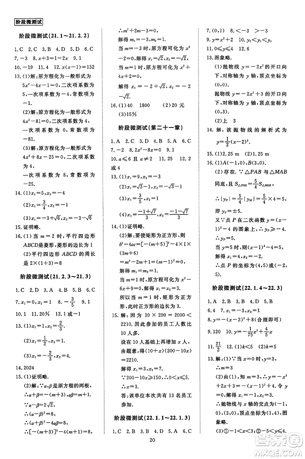 延邊教育出版社2023年秋暢行課堂九年級(jí)數(shù)學(xué)全一冊(cè)人教版答案