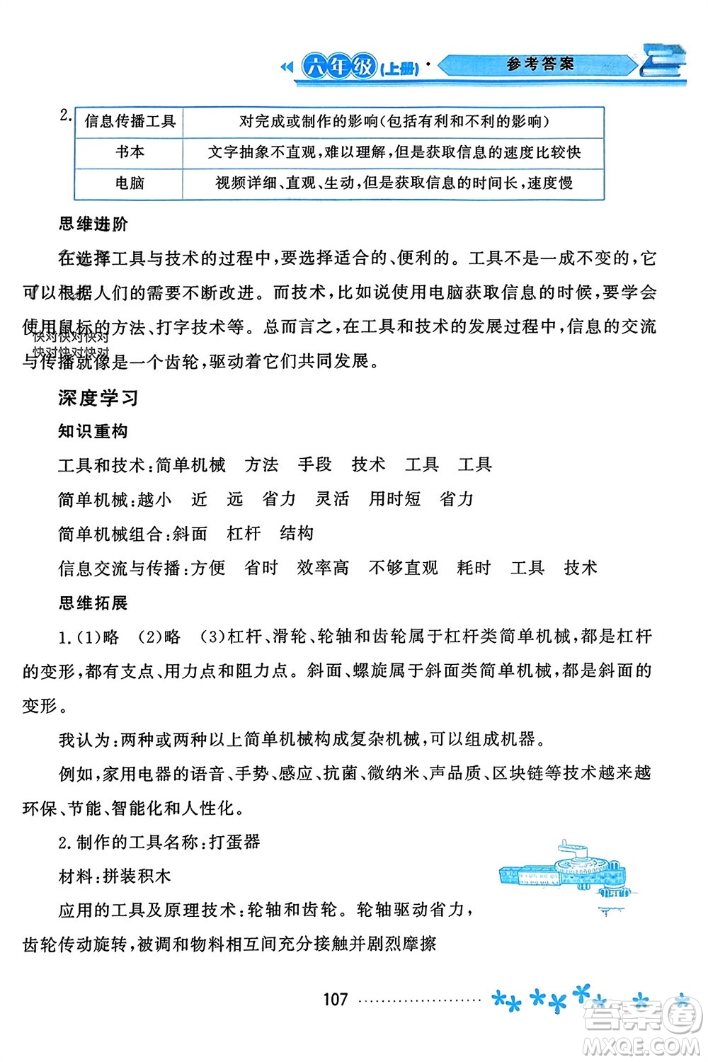 黑龍江教育出版社2023年秋資源與評價六年級科學(xué)上冊教科版參考答案
