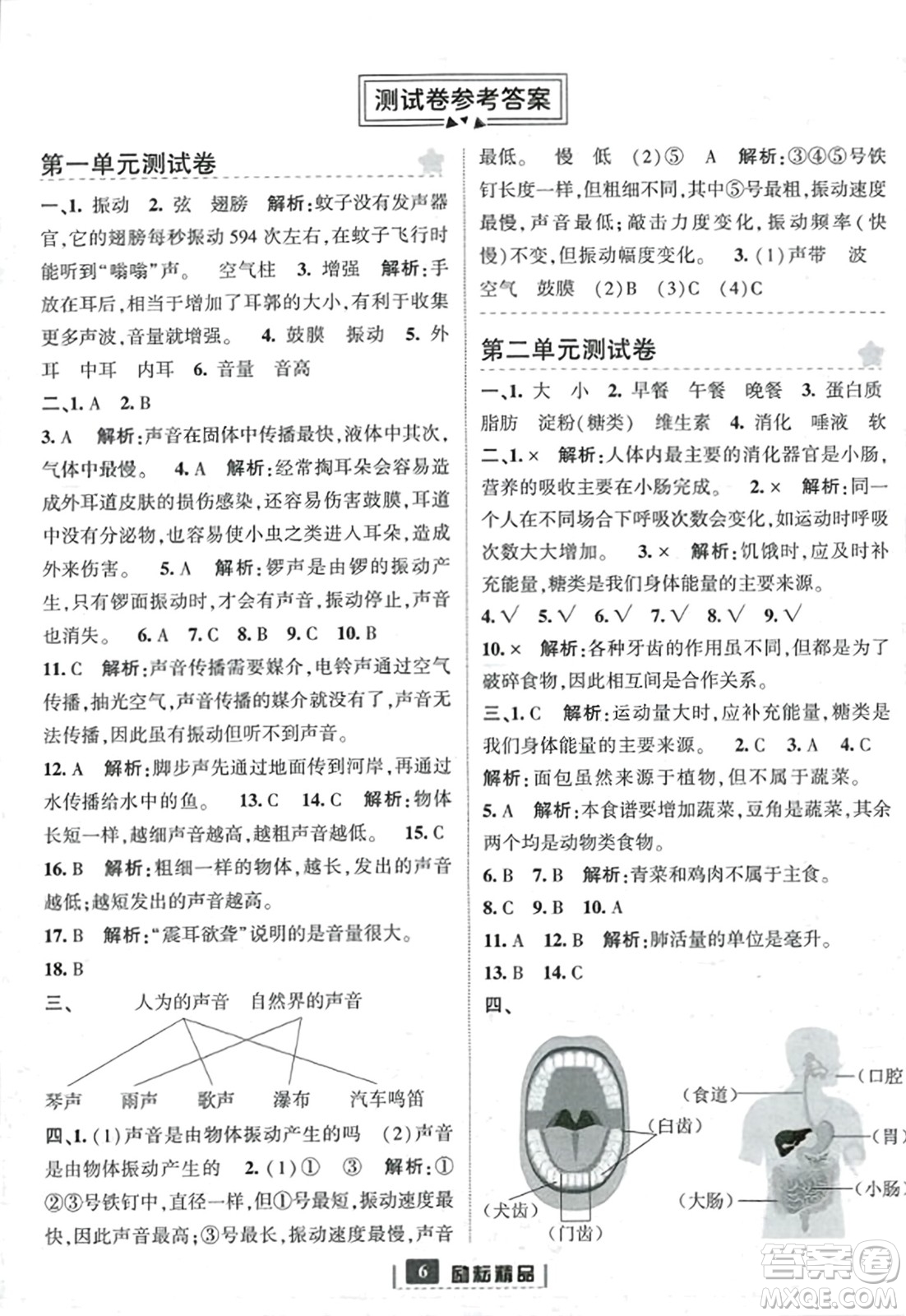 延邊人民出版社2023年秋勵耘書業(yè)勵耘新同步四年級科學(xué)上冊教科版答案