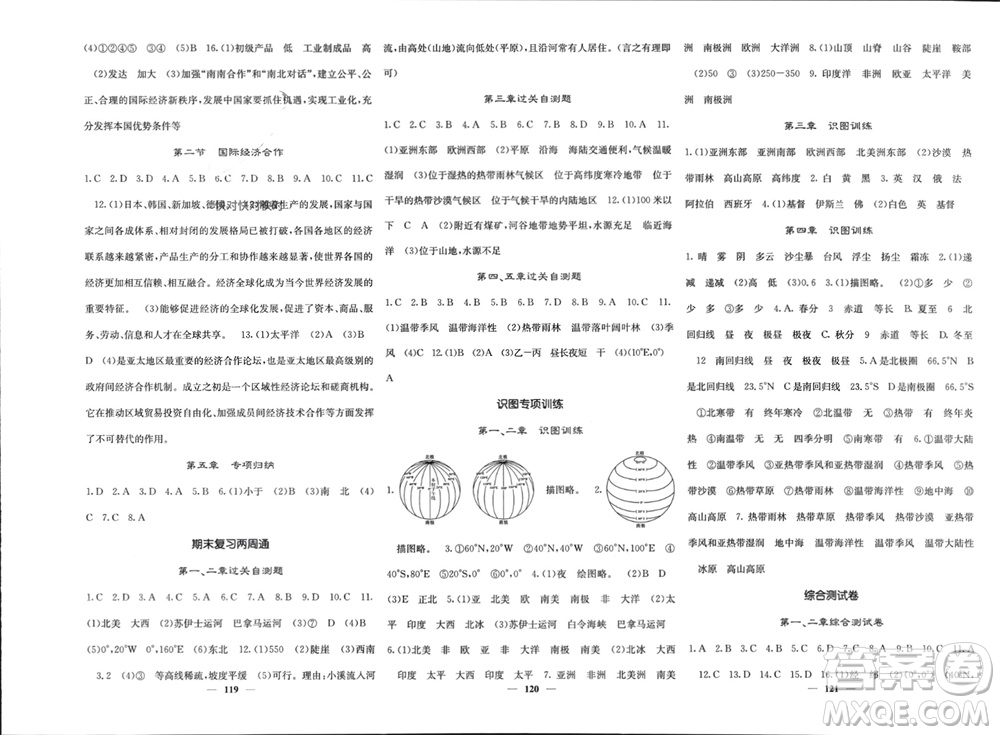 中華地圖學(xué)社2023年秋名校課堂內(nèi)外七年級地理上冊湘教版參考答案