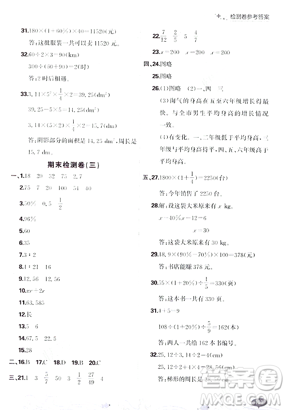 大連出版社2023年秋點(diǎn)石成金金牌每課通六年級(jí)數(shù)學(xué)上冊(cè)北師大版答案